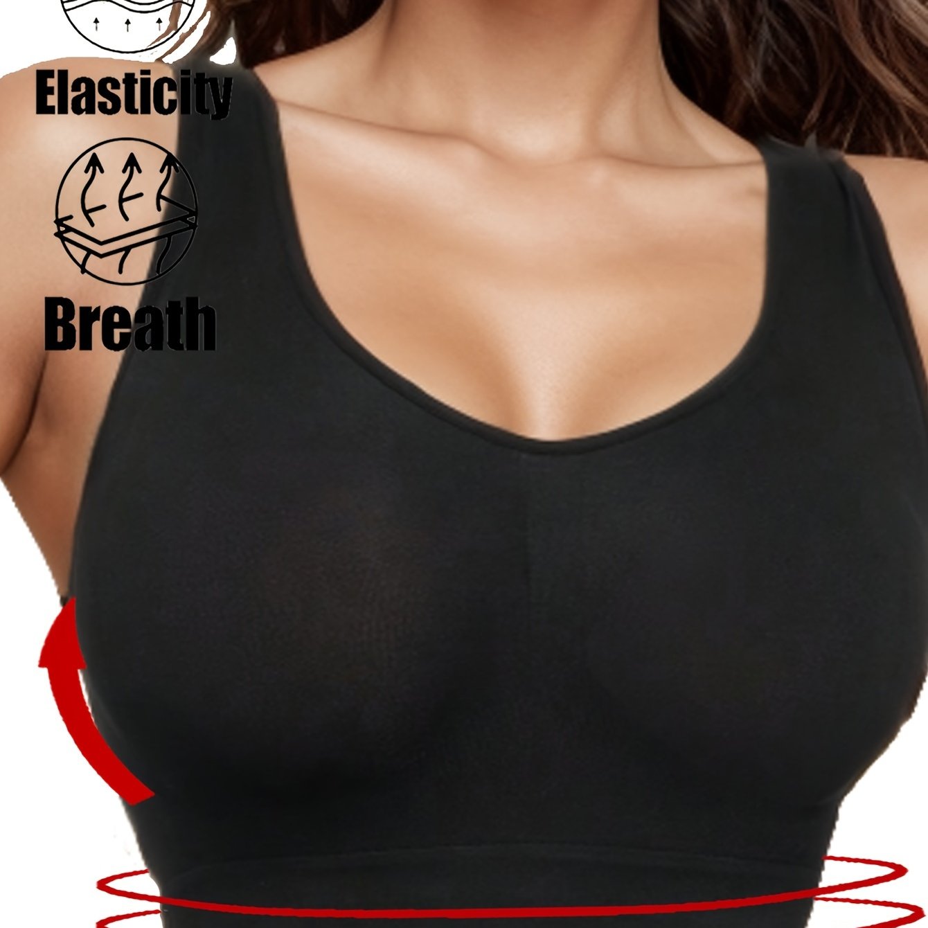 Solid Tank Top Sleeveless Sports Crop Top Women's Lingerie