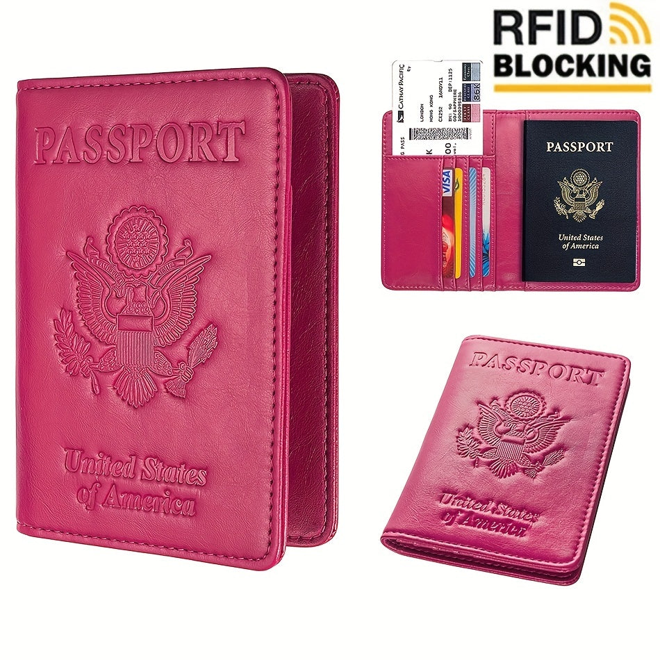 PU Leather RFID Anti theft Brush Passport Holder Classic Travel Passport Holder