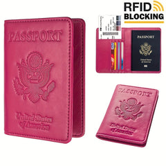 PU Leather RFID Anti theft Brush Passport Holder Classic Travel Passport Holder