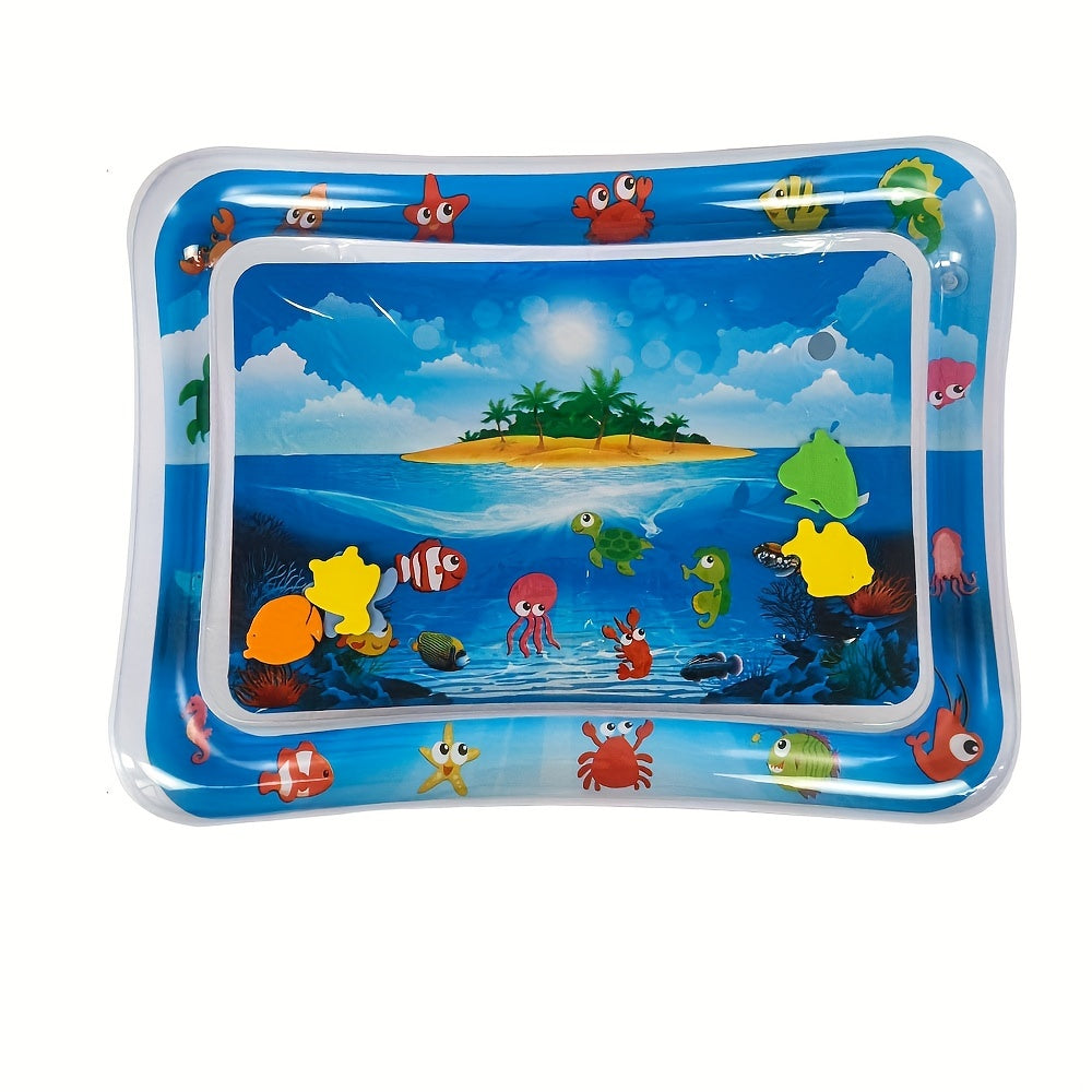 Baby Water Play Mat Inflatable Pat Water Mat Marine Life Crawling Mat