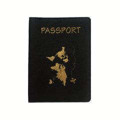 Map Pattern Passport Cover Holder Travel Case Unisex