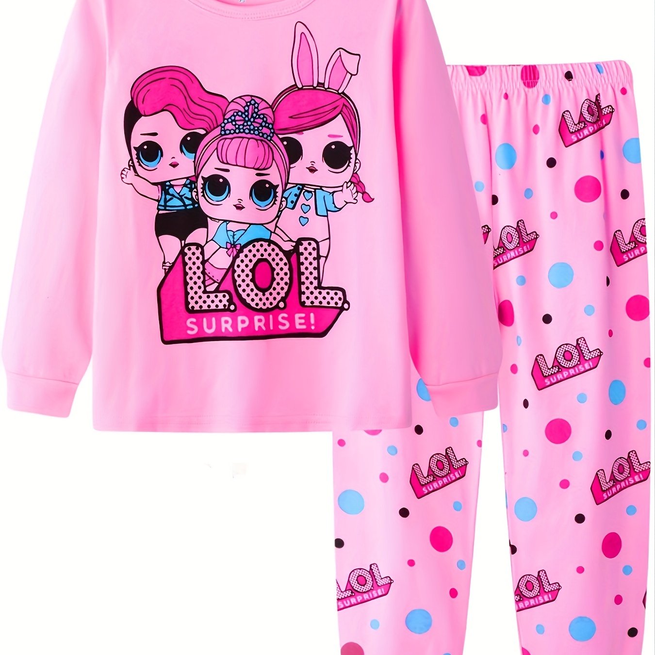 Girls Cartoon Pattern Pajama Set
