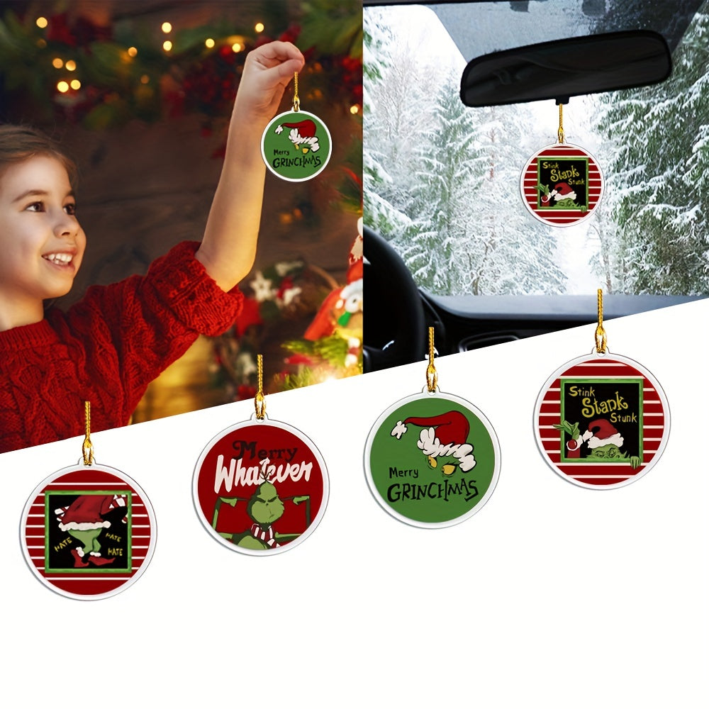 1pc Christmas Green Acrylic Funny Decoration Pendant
