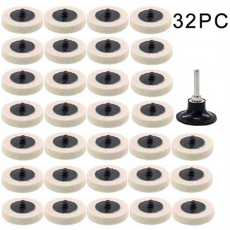 5 08 Cm Wool Fabric QC Disc Polishing Buffing Pads Wheels Disc Pad Holder