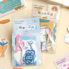 30 Sheets Sponge of Paradise Series Cartoon Journal DIY Collage Decoration