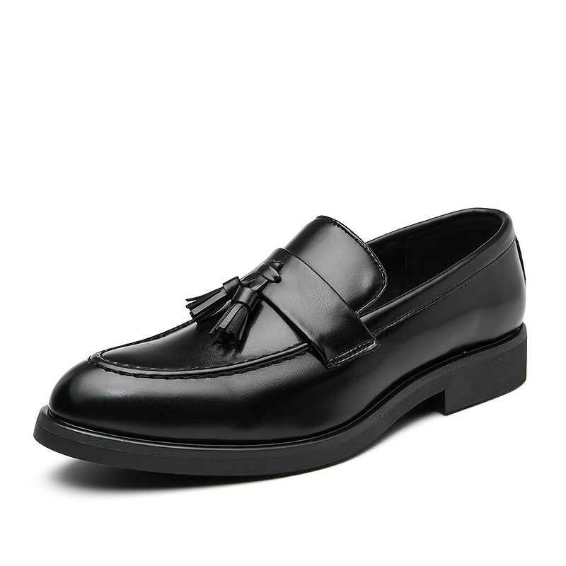 Men's Pointed Toe Tassel Loafer Shoes Slip On Dress Shoes