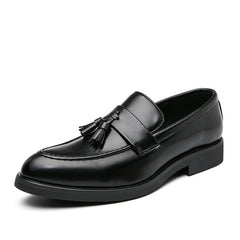 Men's Pointed Toe Tassel Loafer Shoes Slip On Dress Shoes