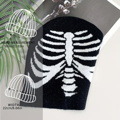 Gothic Sternum Jacquard Beanie Knit Hat Hip Hop Warm Skull Cap