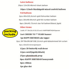 50th Golden Happy Birthday Theme Set - Party Decorations Kit
