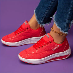 Women's Platform Wedge Walking Shoes Lace Up Sneakers