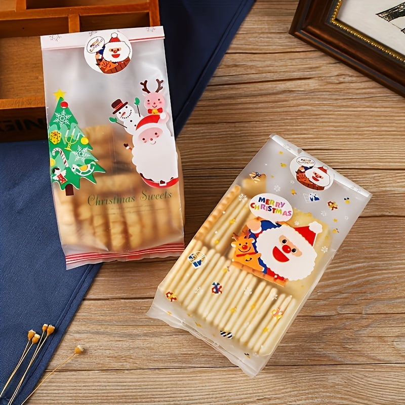 10pcs Christmas Gift Bags Santa Claus Goodie Bags