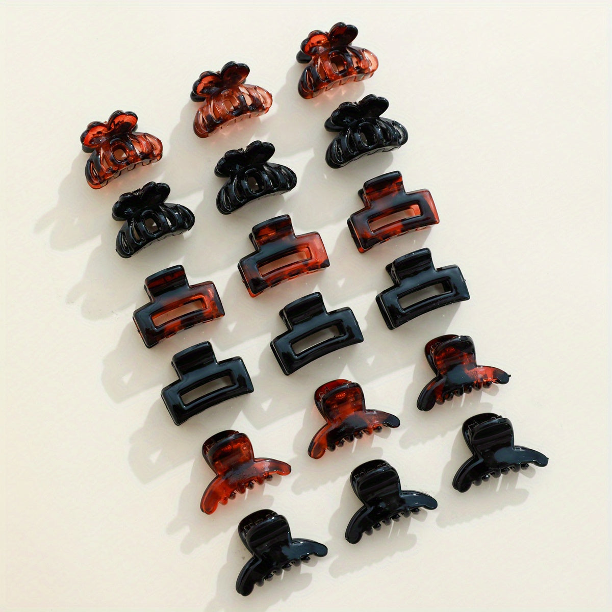18PCS Rubber Frosted Square Hair Claw Hair Clip Hair Accessory