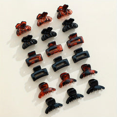 18PCS Rubber Frosted Square Hair Claw Hair Clip Hair Accessory