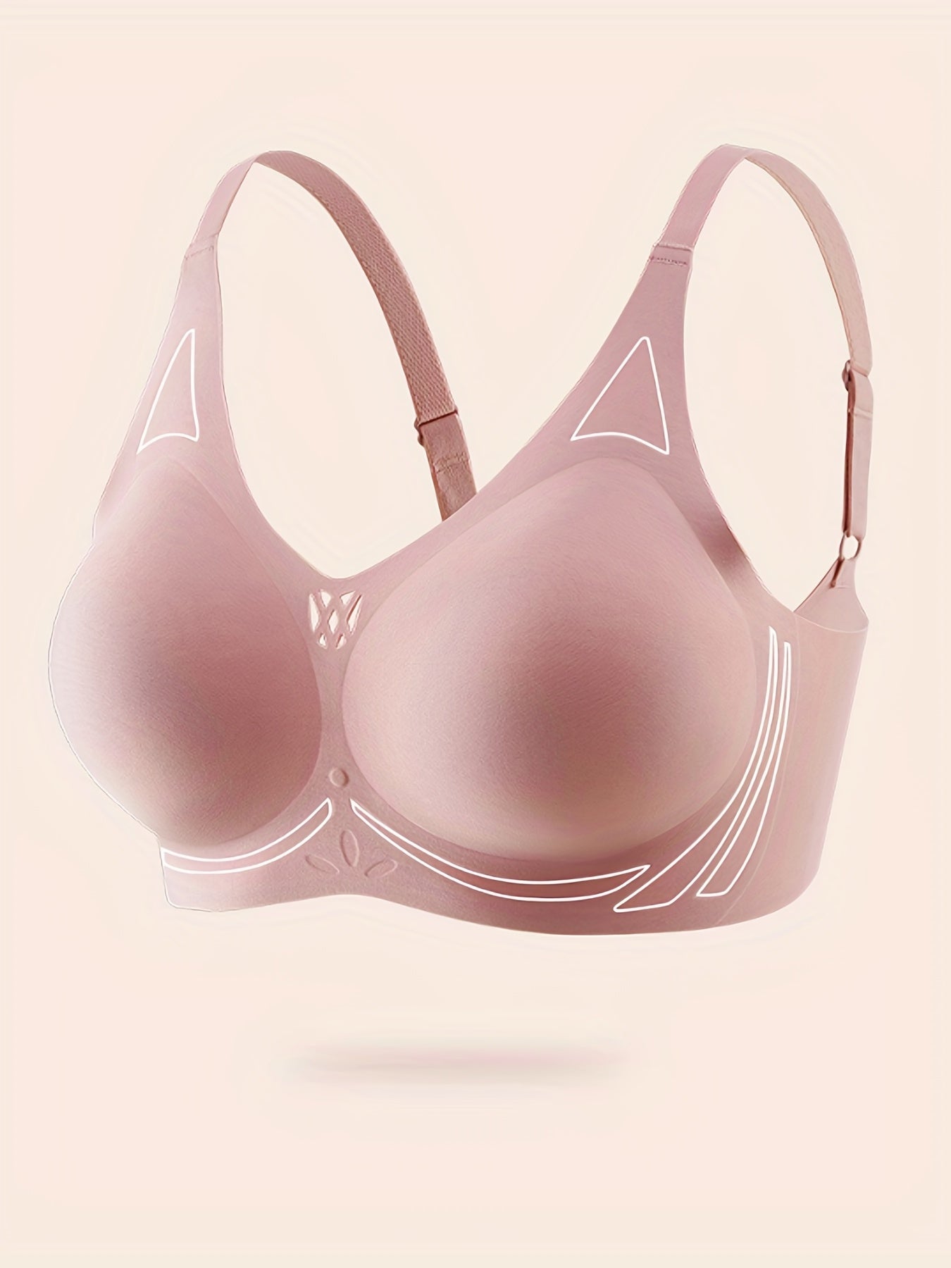 Pinkl Wireless Breathable Full Coverage Bra Solid Hollow Bra