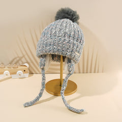 Women's Fleece Lined Cable Knit Beanie Hat for Cold Weather