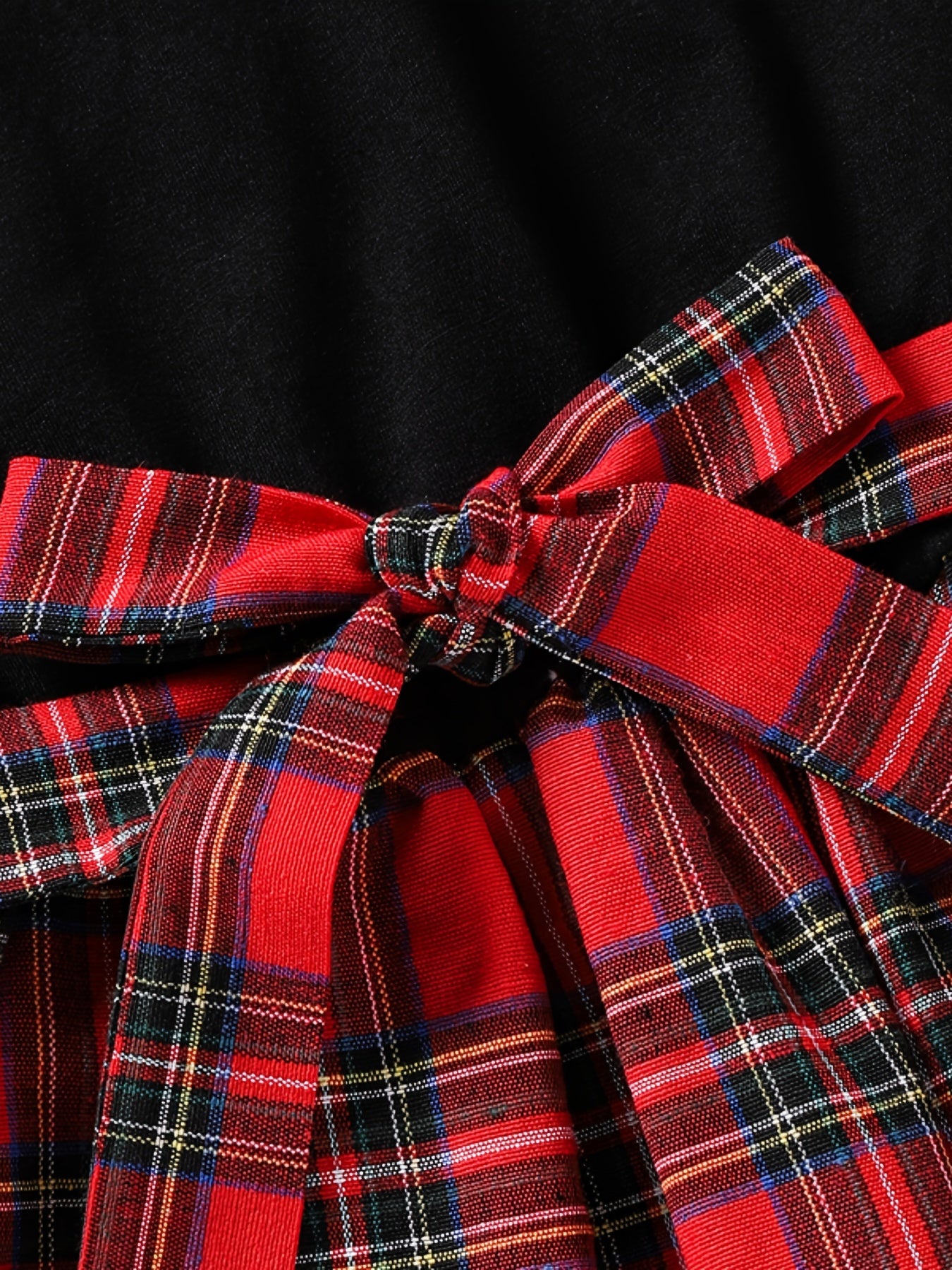 Sweet & Classic Plaid Long Sleeve Collar Dress Toddler Girl Christmas Outfit
