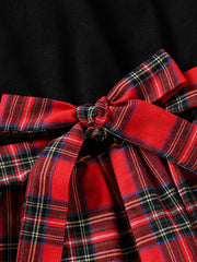 Sweet & Classic Plaid Long Sleeve Collar Dress Toddler Girl Christmas Outfit