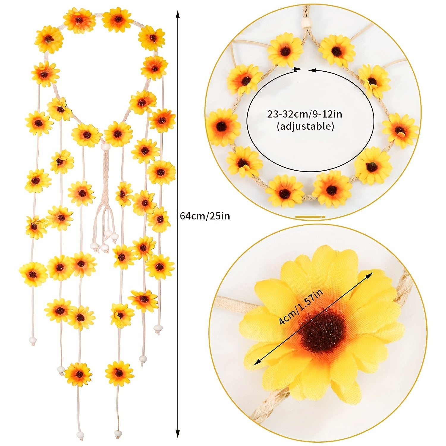 Boho Daisy Hair Rope Hippie Style Headband Women