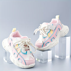 Boys Lightweight Anti-Slip Lace Up Sneakers for Outdoor Activities