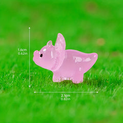 8pcs Luminous Dinosaur Resin Crafts Creative Small Ornaments