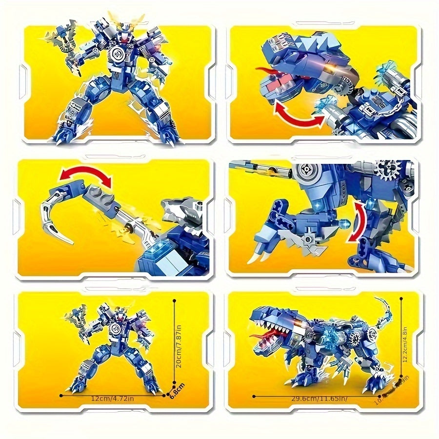 433pcs Mechanical Dinosaur Knight Building Blocks Set