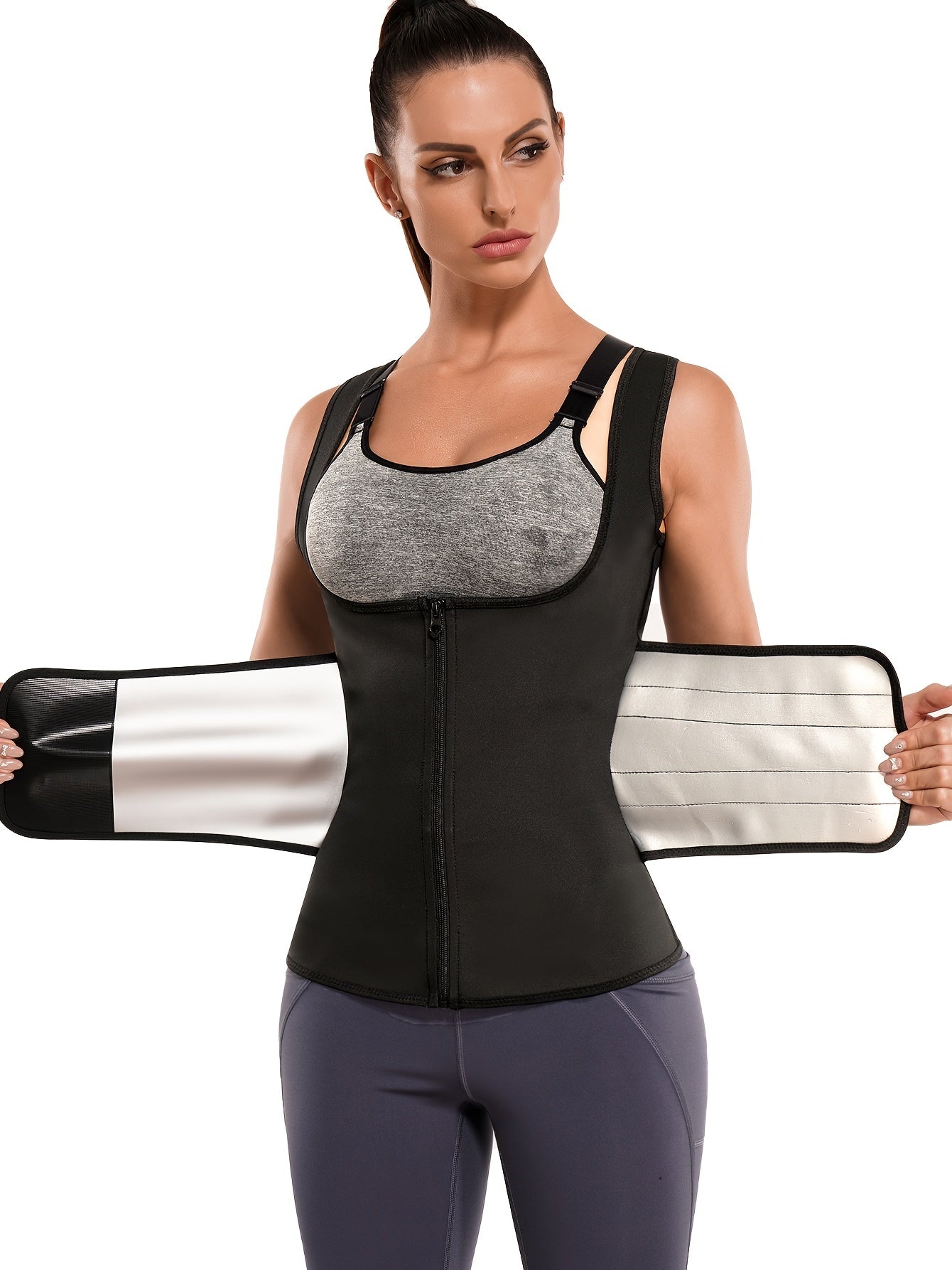 Zipper Shaping Tank Top Waist Trainer Tummy Control Open Bust Top