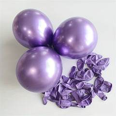 20pcs 10 Inch Metallic Balloon Chrome Latex with Ribbon for Birthday Engagement