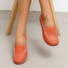 Women's Comfy Solid Flat Loafers Casual Slip On Walking Shoes