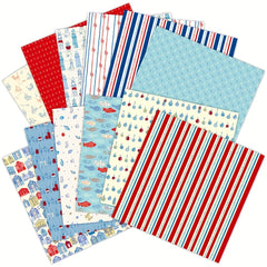 12pcs Nautical Lighthouse Sewing World DIY Scrapbooking Paper