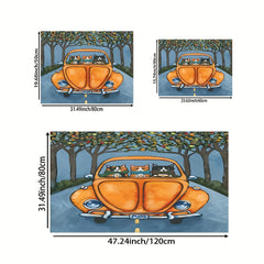 Cartoon Car Print Rug Washable Rectangular Carpet for Home Decor