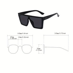 Oversized Flat Top Polarized Sunglasses Square Frame UV400
