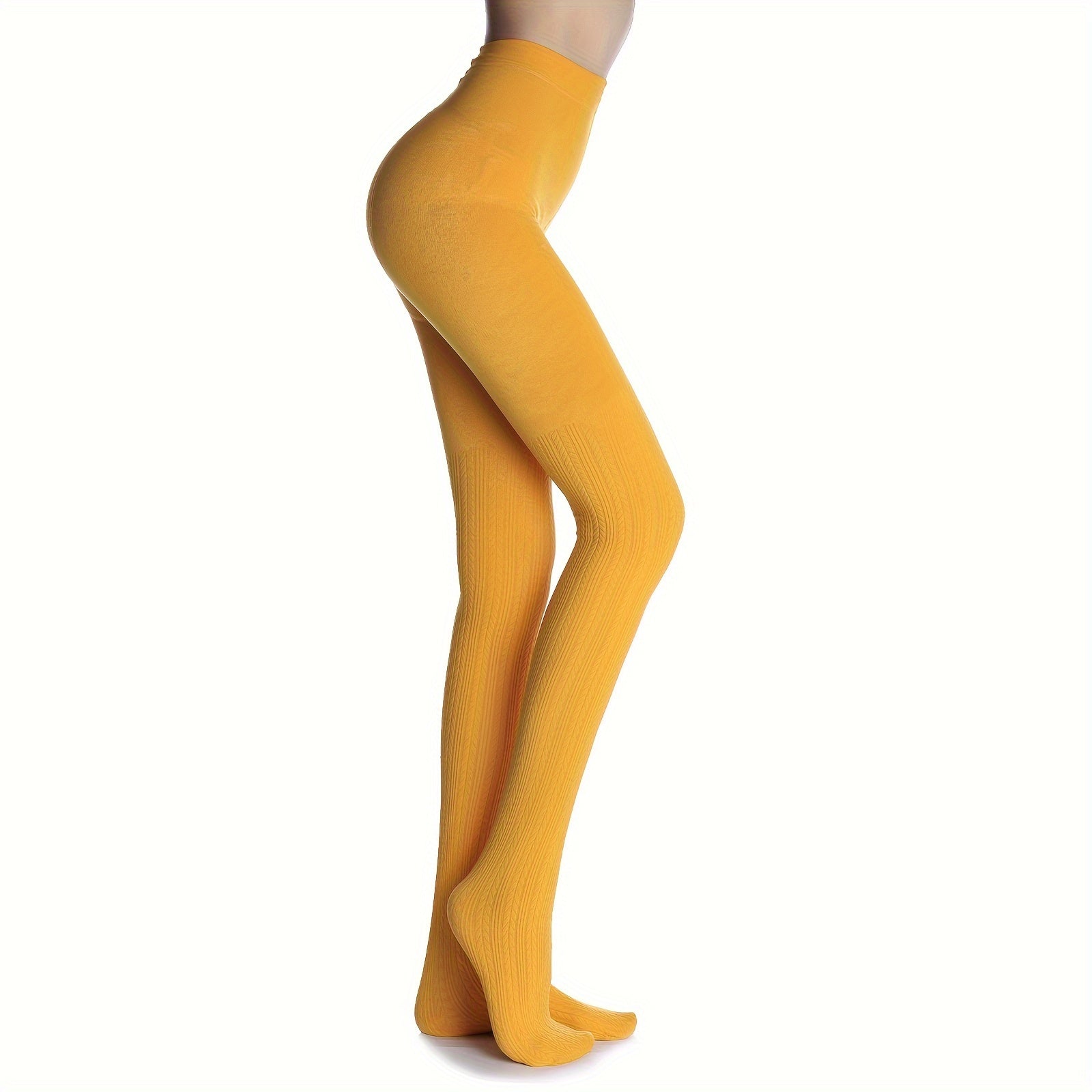 Solid Elastic Tights Opaque High Waist Slim Leggings Women's Stockings