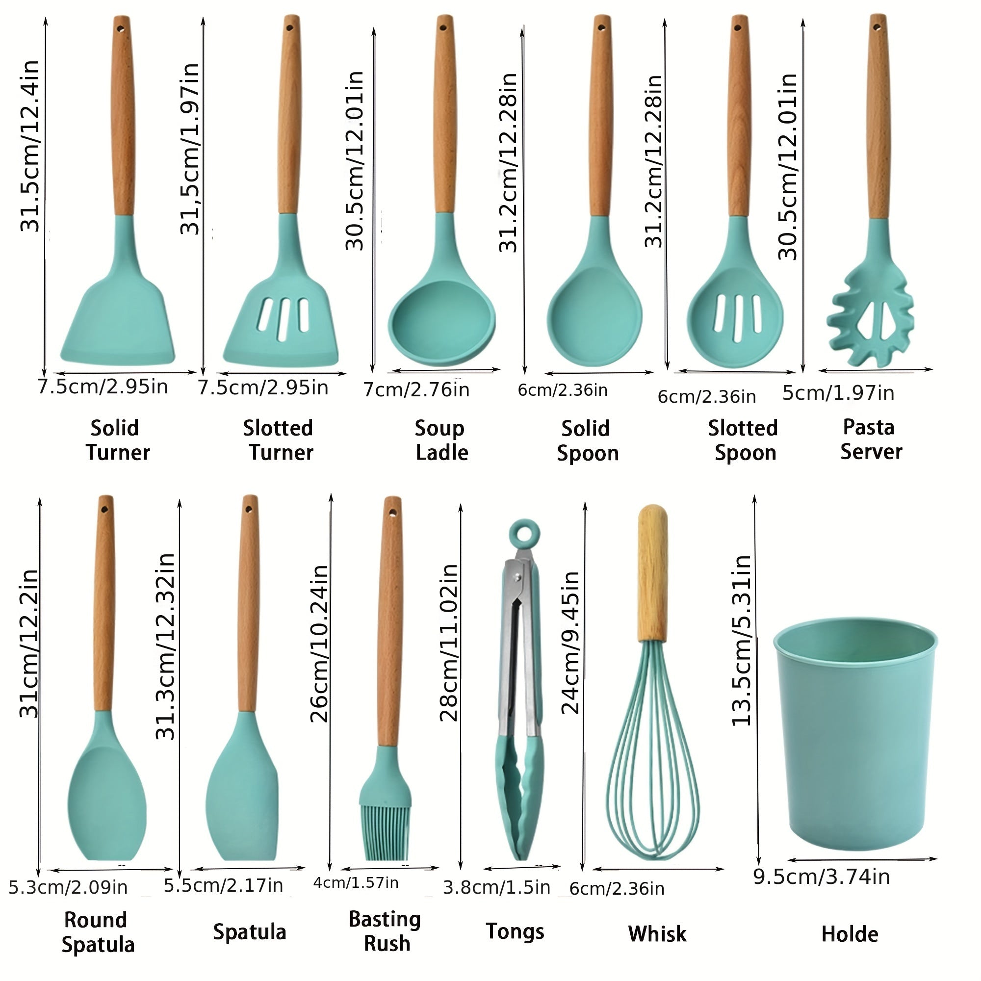 12-Piece Silicone Kitchen Utensil Set - Non Stick & Durable Cooking Tools