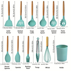 12-Piece Silicone Kitchen Utensil Set - Non Stick & Durable Cooking Tools