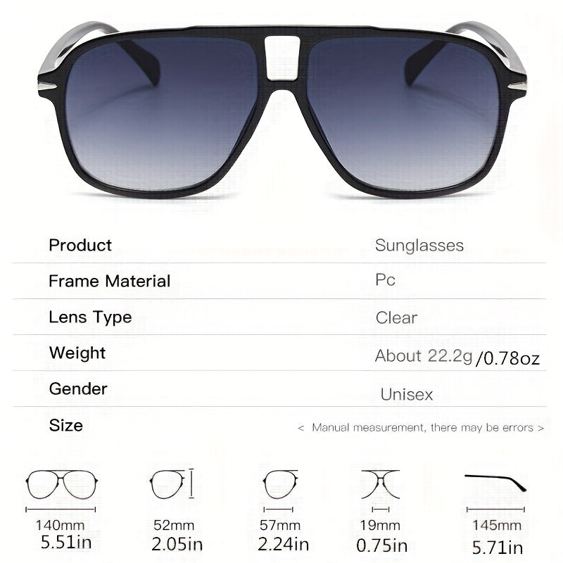 Top Bar Aviator Sunglasses For Women Men Casual Gradient Glasses