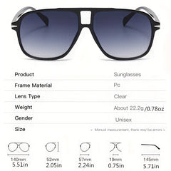 Top Bar Aviator Sunglasses For Women Men Casual Gradient Glasses