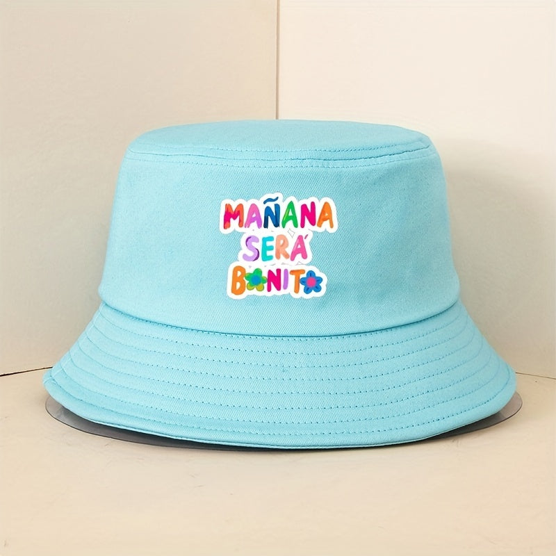 Candy Bucket Hat Letter Print Casual Basin Hat Unisex Lightweight Fisherman Cap