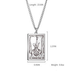 Vintage Tarot 20 Main Cards Steel Necklace Men's Stainless Steel