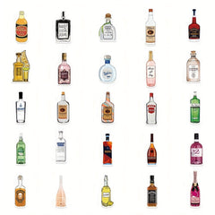 56pcs Famous Wine Series Graffiti Stickers for Helmet Laptop Water Glass DIY