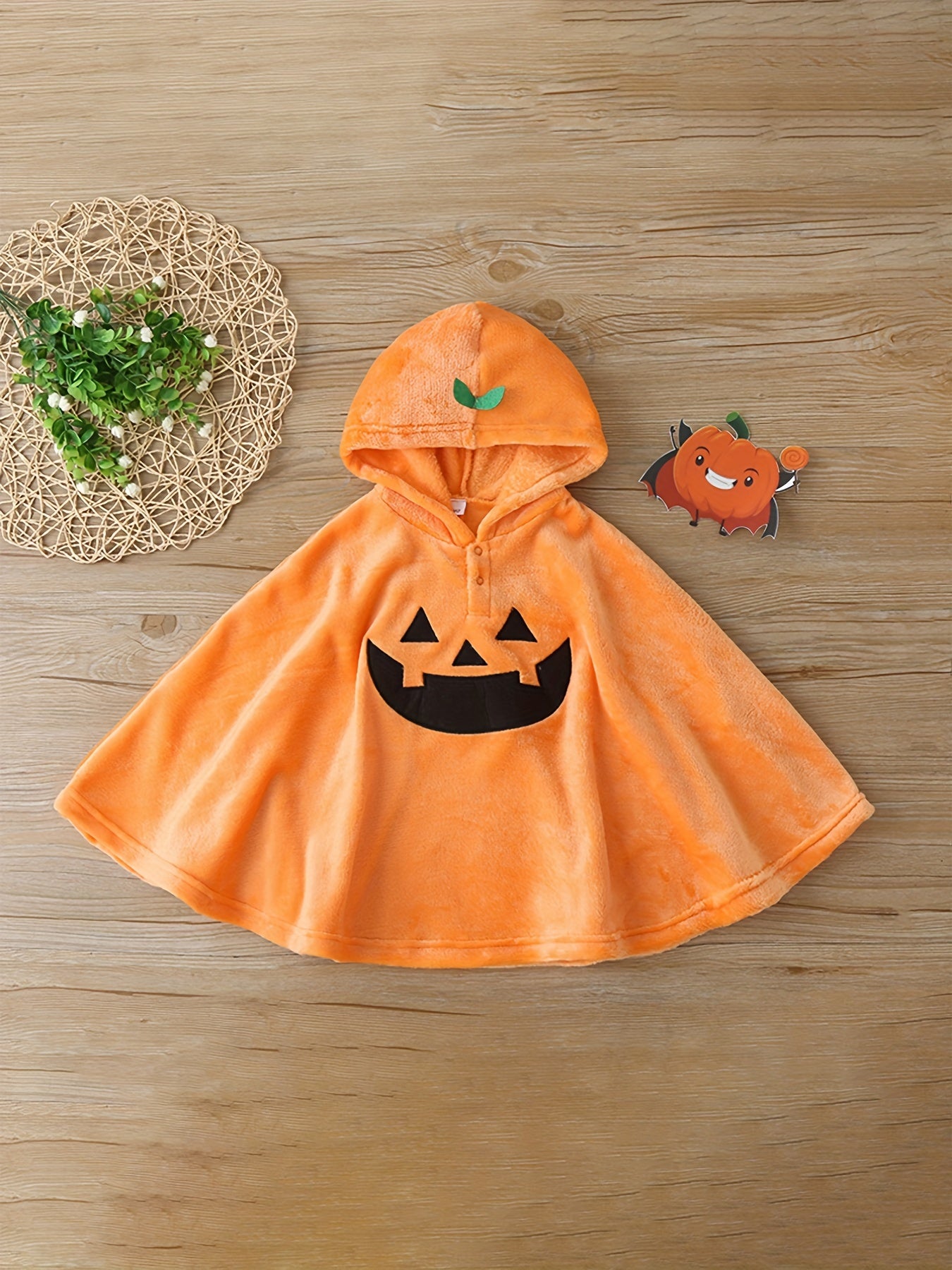 Halloween Baby Hooded Shawl Pumpkin Graphic Casual Clothes