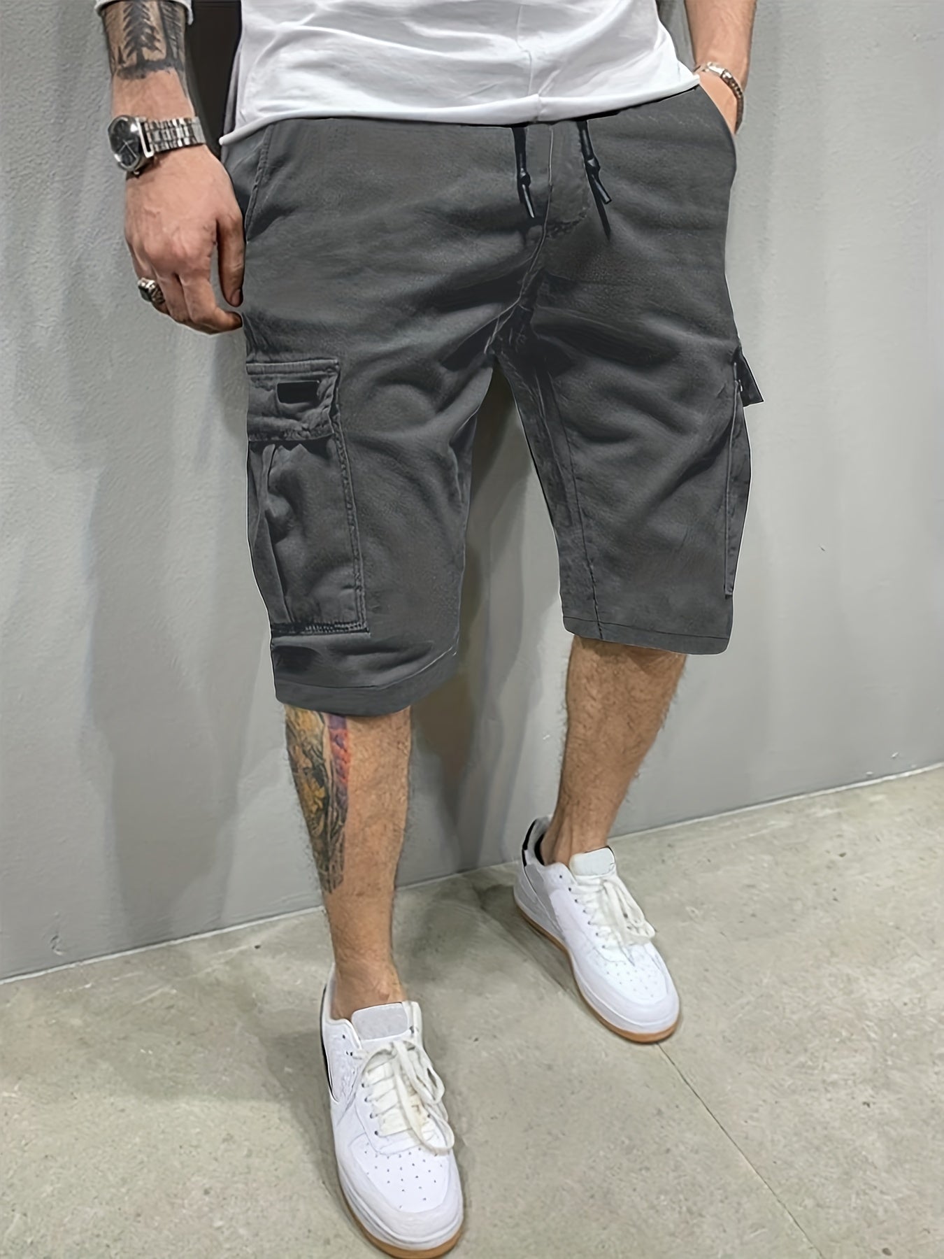 Men's Classic Cargo Shorts with Drawstring Waist