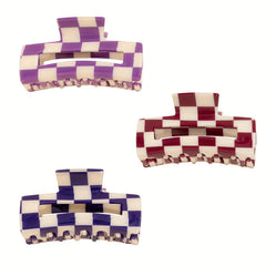 Purple Plaid Hair Claw for Thick Curly Hair Women Accessories