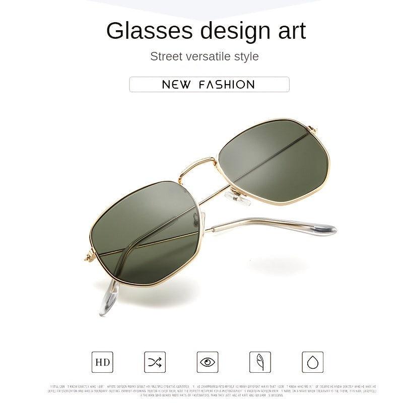 Metal Vintage Polygon Sunglasses