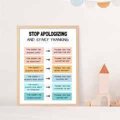 Thank, Don't Apologize: Mental Health Poster for Therapists