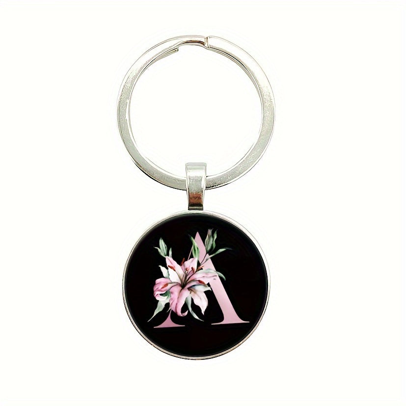 5pcs Initial Letter Pattern Keychain Gift For Family Pendant Keychain
