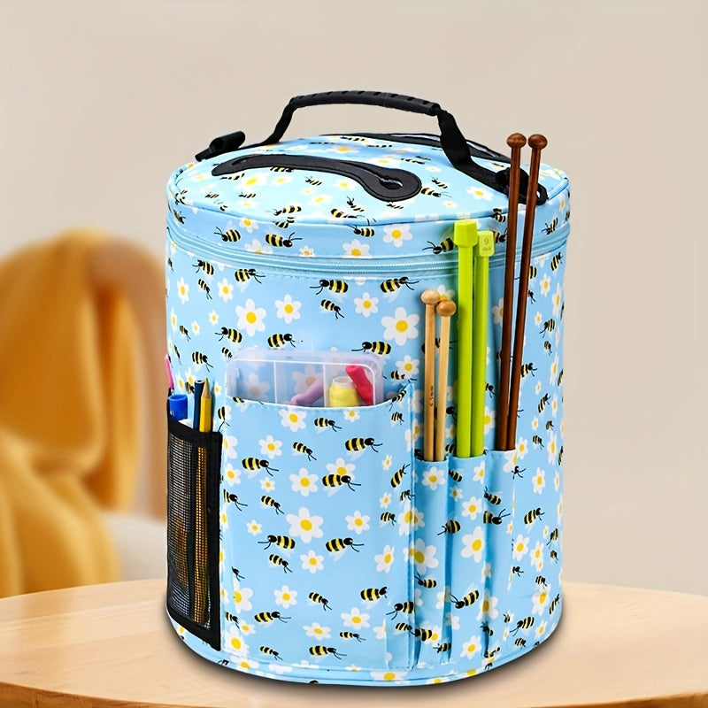 Large Capacity Yarn Bag Bee Print Storage Bag
