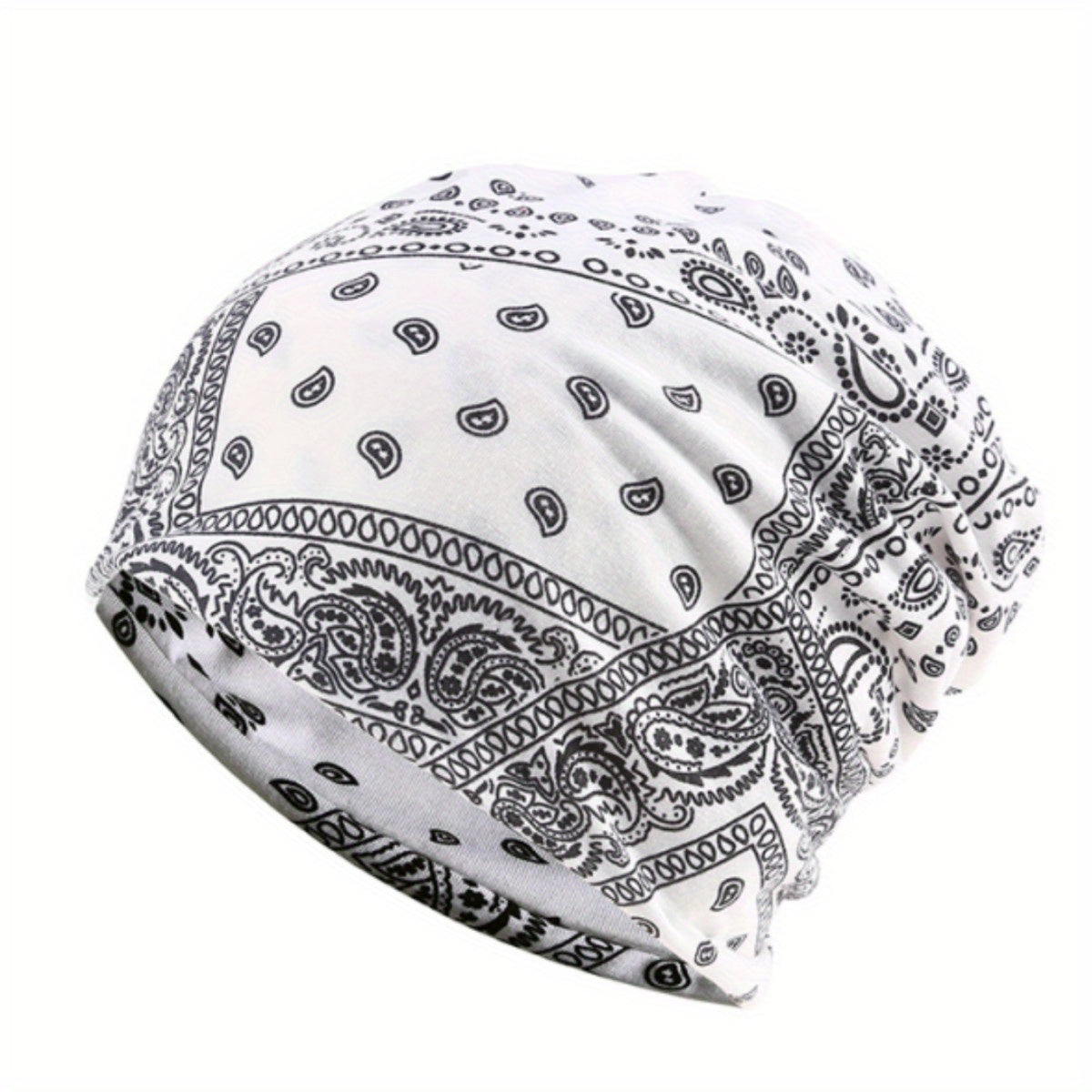 Paisley Print Elastic Beanie Turban Cap Unisex Chemo Hat
