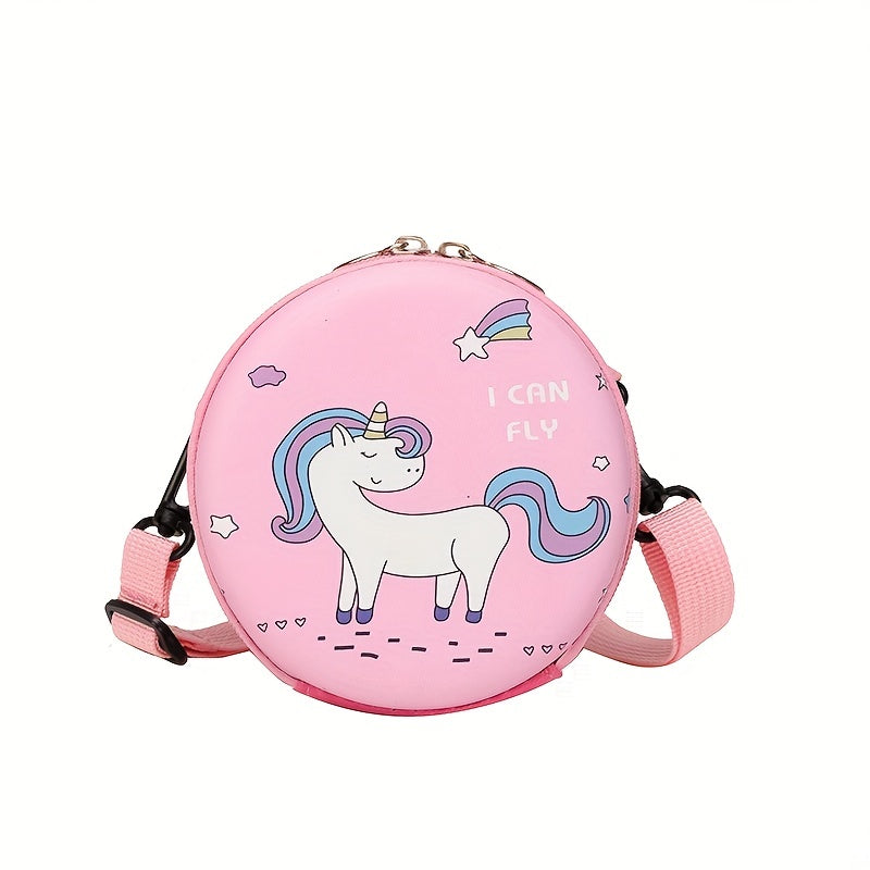 Kids Cartoon Crossbody Bag Mermaid Unicorn Dinosaur Bear Pattern Wallet
