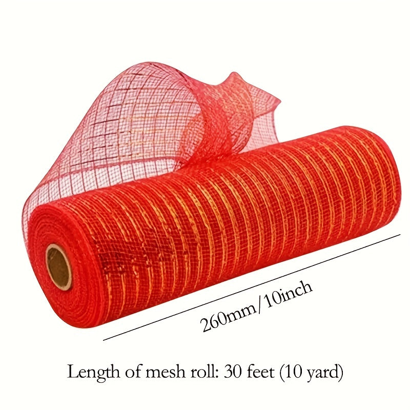 Colorful Mesh Roll Flower Ring Christmas Golden Wire Mesh Ribbon 25 9 14meter