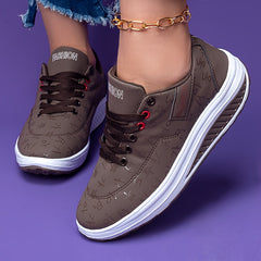 Women's Platform Wedge Walking Shoes Lace Up Sneakers